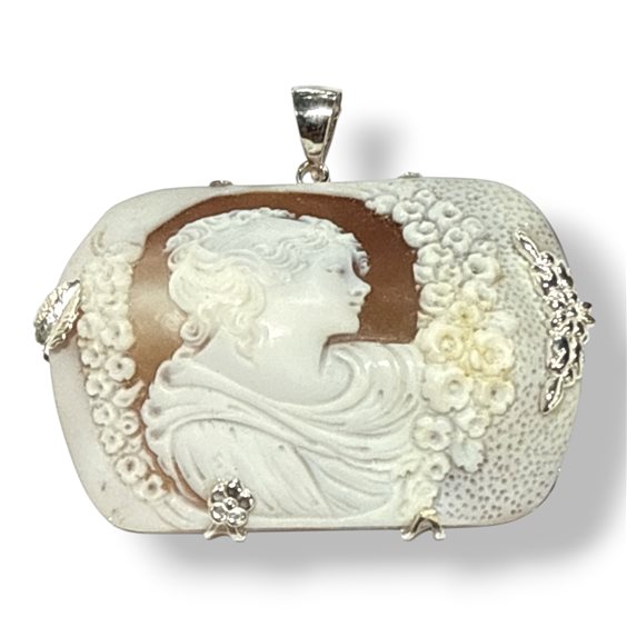 Pendant Mandile 1922 Woman Cammei  in Silver Conchiglia 2MCICM234.5 - 2MCICM234.5